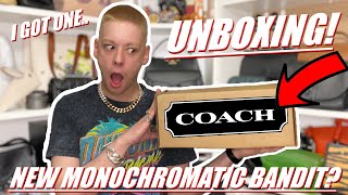 I GOT ONE.. Unboxing The NEW Coach Bandit Shoulder Bag in Monochromatic! *Coach Bag Unboxing*