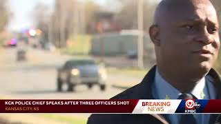 LIVE: KCK police chief speaks after three officers shot Wednesday afternoon