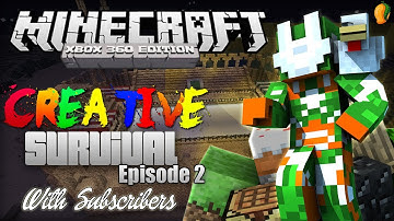 Minecraft Xbox Creative Survival - Episode 2 - Building  Spleef Arena