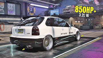 Need for Speed Heat Gameplay - 850HP+ HONDA CIVIC TYPE-R Customization | Max Build 400+