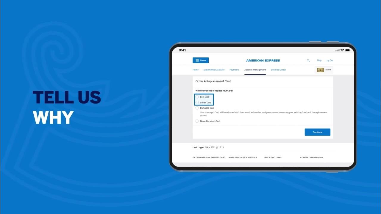 Your online Amex Account: How to order a replacement Card - YouTube