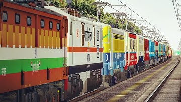 Indian Railways All E Loco Electric Engines Parade in MSTS Open Rails