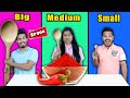 Big Vs Medium Vs Small SPOON Challenge | Food Challenge India | Hungry Birds