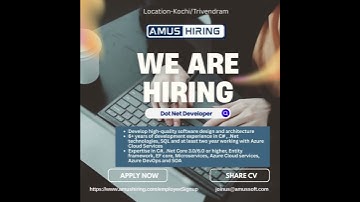 💼 AMUS HIRING – We’re Hiring! 🚀 Position: .NET Developer!!