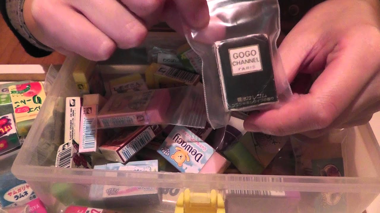 Japanese erasers !! かおりちゃんシリーズ紹介 - YouTube