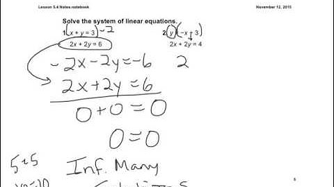 Lesson 5.4 Solving Special Systems using Elimination & Substitution