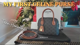 My First Celine Purse! Unboxing the Teen Honorine in Triomphe Canvas and Calfskin