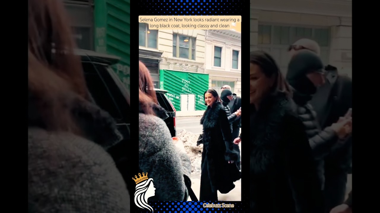 Selena Gomez looks radiant wearing a long black coat, looking classy 