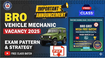 🚗 BRO Vehicle Mechanic 2025 Full Syllabus & Exam Strategy Explained|| Vehicle Mechanic Bharti Syl...