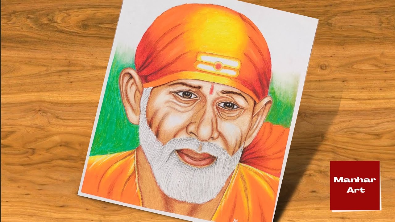 Saibaba Colour Drawing Step By Step | Vivid Colour Blending - YouTube