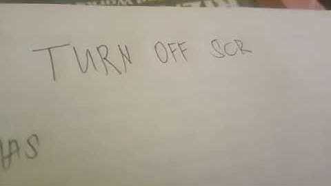 how to turn off SCR