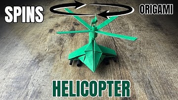 Origami Military Helicopter with Spinning Blades Tutorial | DIY Helicopter Apache Papercraft Folding