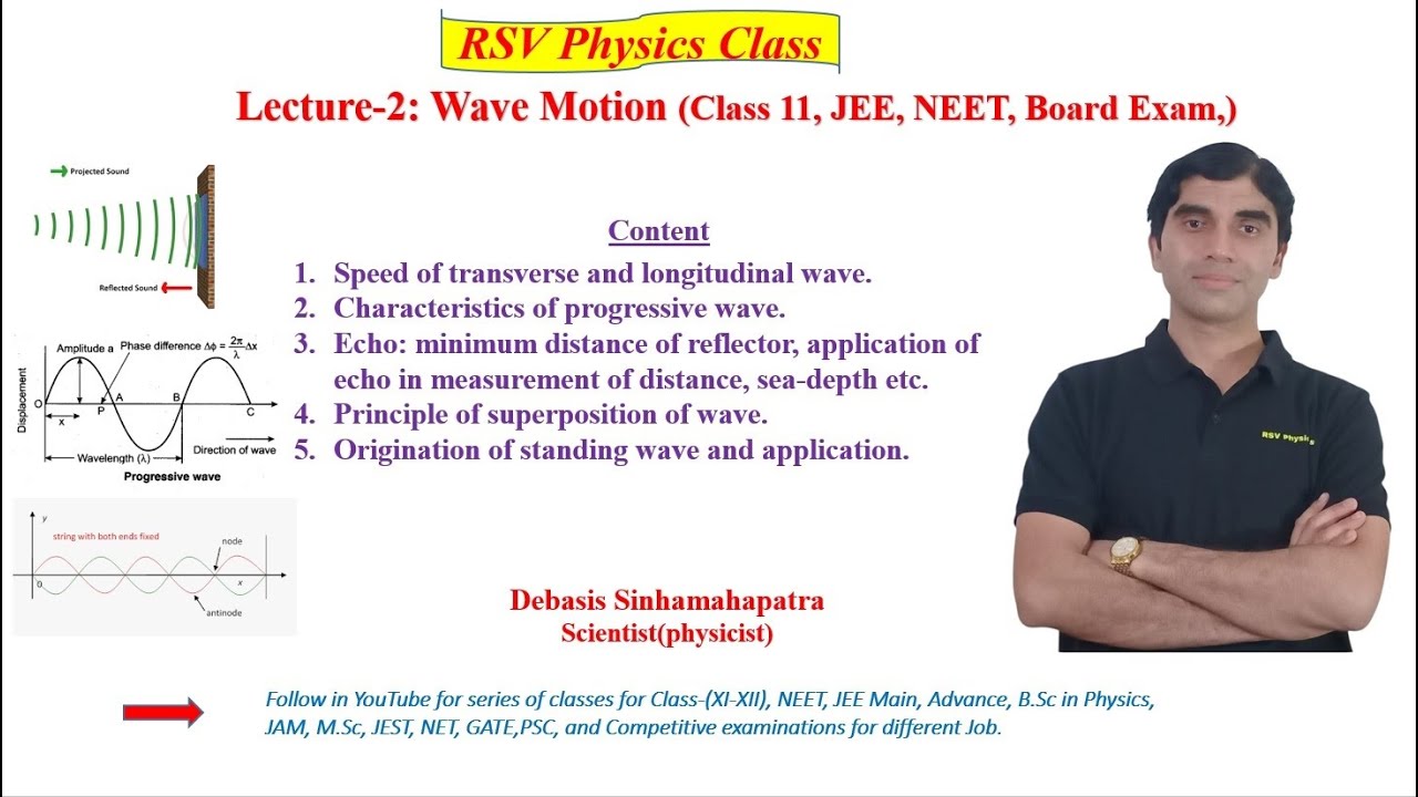 Lecture 2| Wave Motion| Class 11 NEET JEE IIT| RSV Physics class by ...