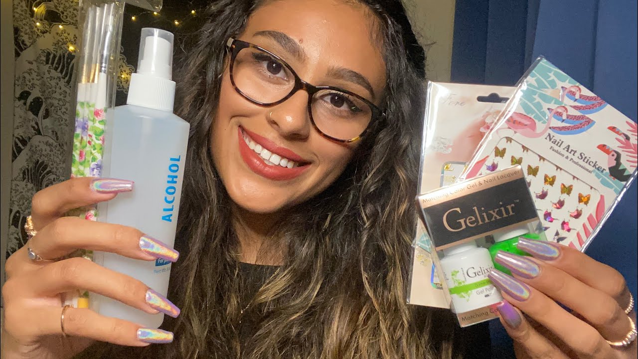 ASMR Nail Supply Haul 💅🏽 ( lots of tapping + whispers + crinkles + lid sounds)