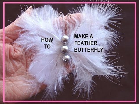 how to make a butterfly hair accessory with feathers barette