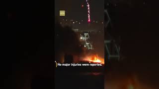 Barges carrying fireworks catch fire in Japan, five flee into sea