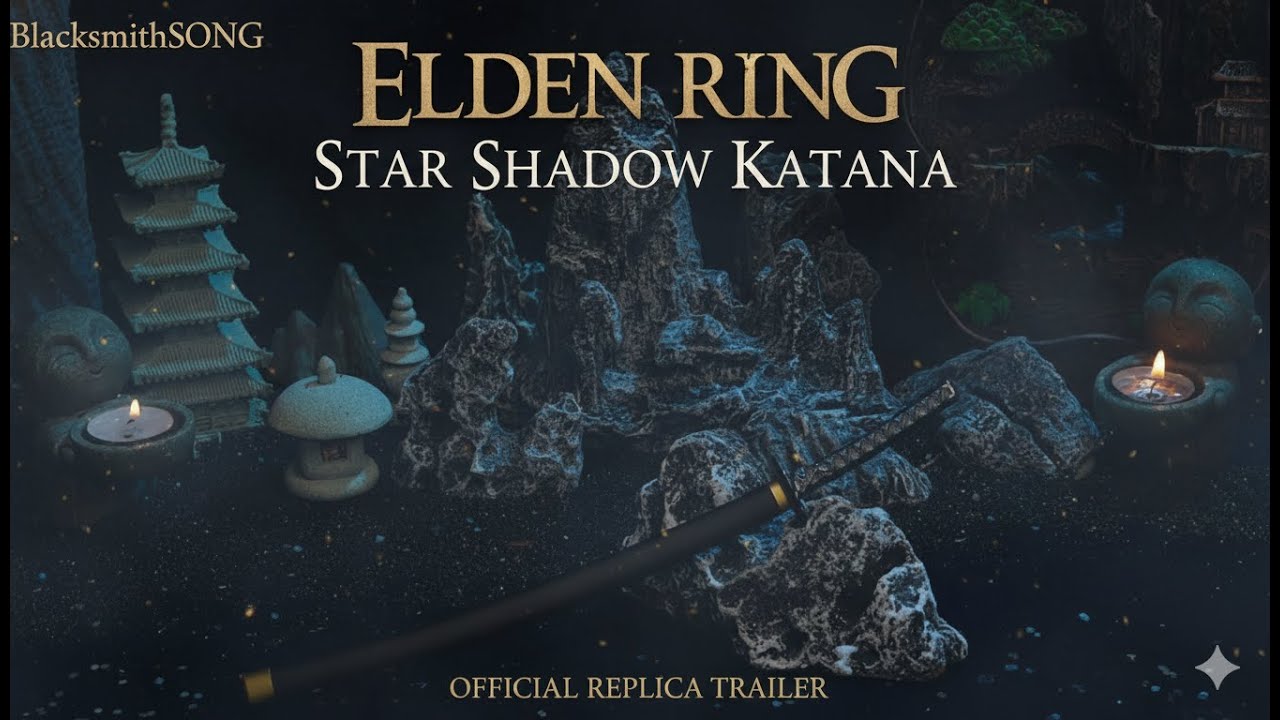 Star Shadow Katana | Elden Ring Inspired Weapon | 1:6 Scale Replica — video still from the handmade miniature scene