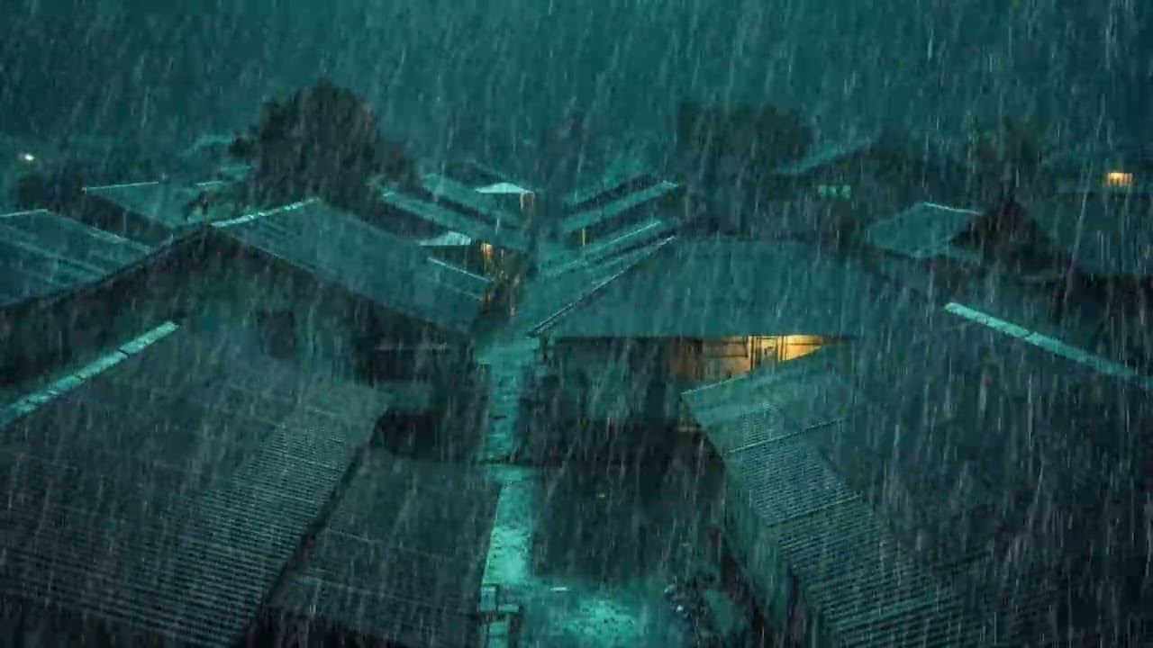 No Ads Rain Sounds for Sleeping - ASMR Torrential Heavy Rain On Tin Roof for Anxiety Relief