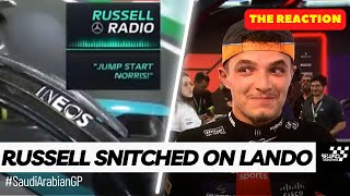 George Russell SNITCHED on Lando Norris when he accidentally Jump Start the Saudi Arabian GP race