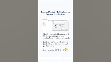 How to Recover Deleted Files on Windows 10 :Free & Easy Tips! #filerecovery  #shorts