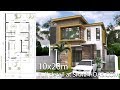 SketchUp Modern Home Plan Size 8x12m With 3 Bedroom
