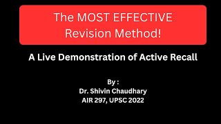 How to Revise Effectively? || Active Recall - Live Demonstration!