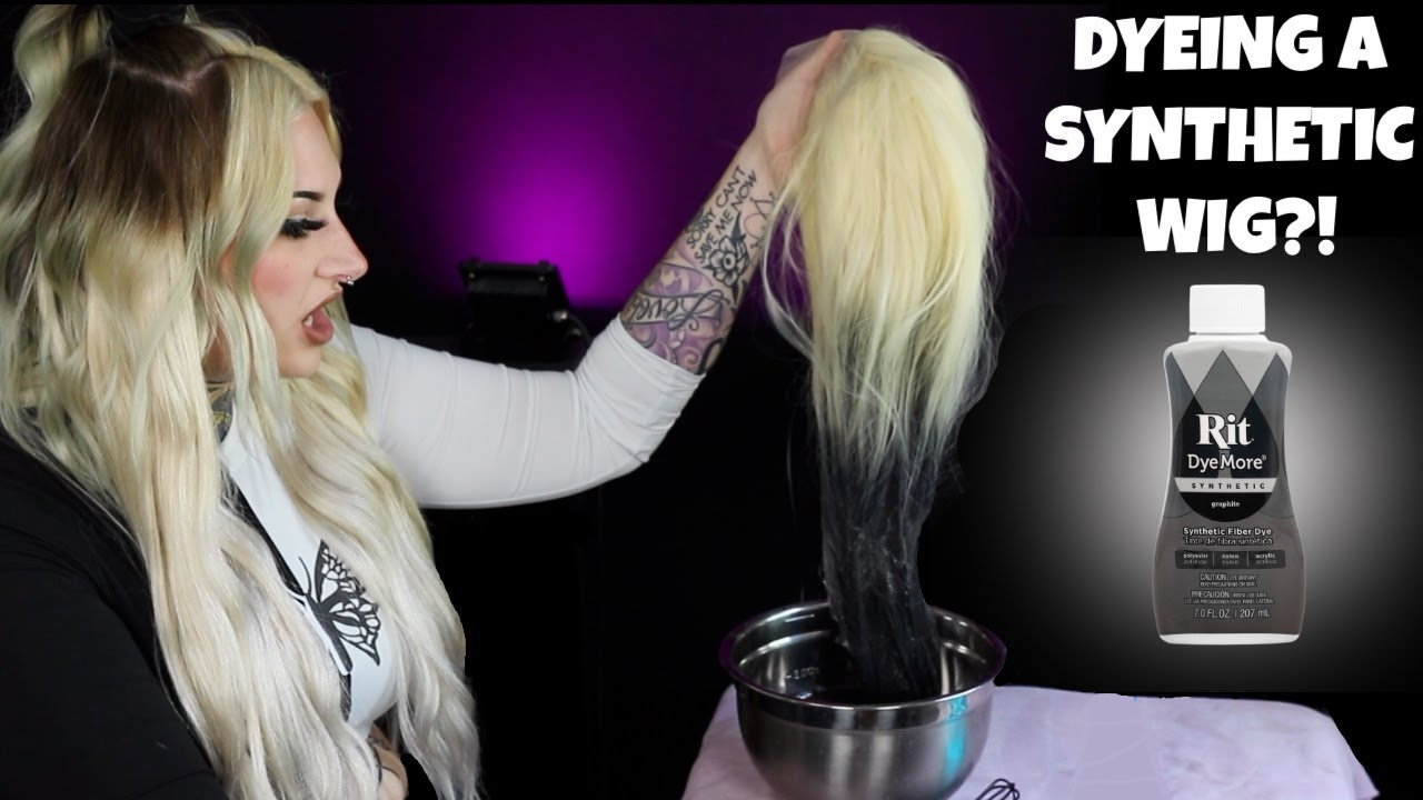 Dyeing A Synthetic Wig! - YouTube