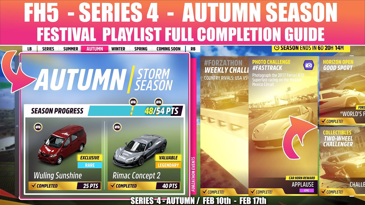 FH5 AUTUMN FESTIVAL PLAYLIST HOW TO COMPLETE FH5 SERIES 4 FESTIVAL