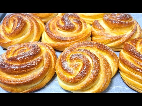 Пуховые булочки. Сахарные плюшки / Down buns. Sugar buns