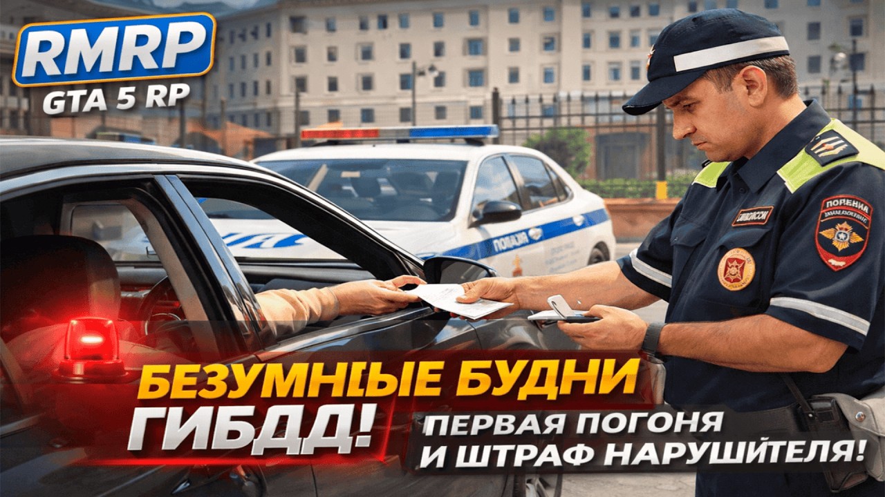 БУДНИ ГИБДД: ПЕРВАЯ ПОГОНЯ и ЗАДЕРЖАНИЕ НАРУШИТЕЛЯ #2 (RMRP АРБАТ)