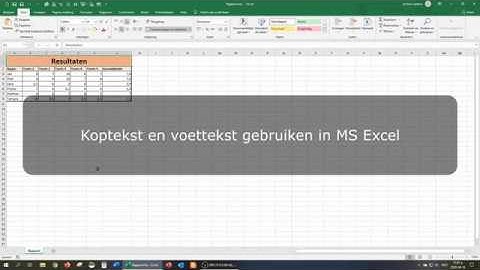 Koptekst en voettekst in MS Excel