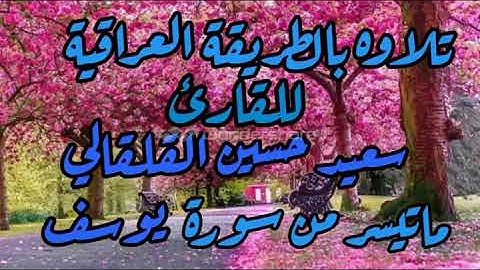 القارى سعيد حسين ماتيسر من سورة يوسف