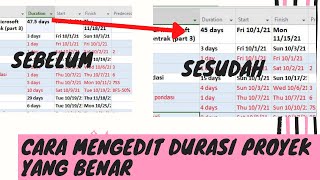 Cara setting durasi di microsoft project agar sesuai kontrak (Progress report part 3)