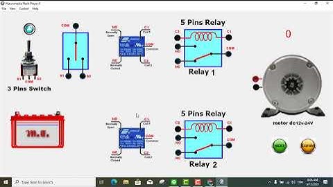 กลับทางหมุนมอเตอร์ด้วยรีเลย์ 5ขา ไฟ12V - 24V