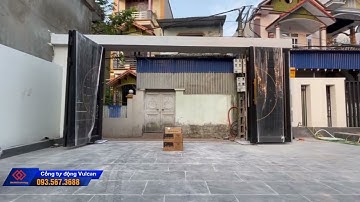 Cổng tự động Vulcan 4 cánh lắp thêm cơ cấu 180 độ, cổng mở ép sát tường || SieuthiCuatudong.com