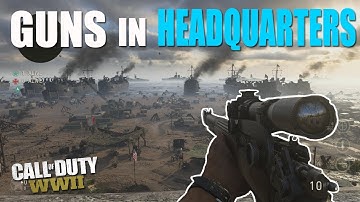 COD WW2 - START CUSTOM GAME ON HEADQUARTERS MAP! *1ST PERSON HQ GLITCH*