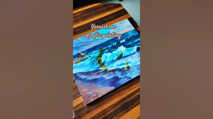 Varnish an acrylic painting #acrylicpaiting #acrylicart #landscapepainting #shortvideo #shorts #art