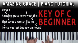 Amazing Grace | C Chords Beginner Piano Tutorial