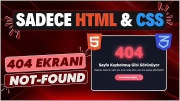 Sadece HTML ve CSS ile Not-Found 404 Sayfası | Html ve Css ile 404