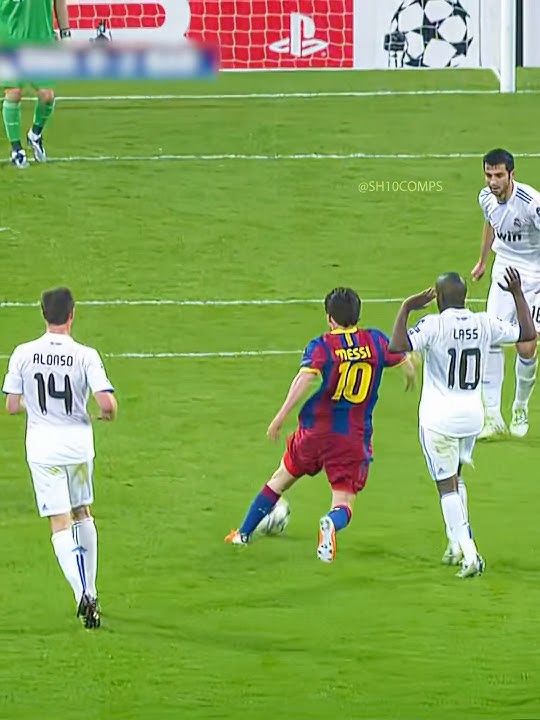 Messi vs 5 Real Madrid Players 😈☠️