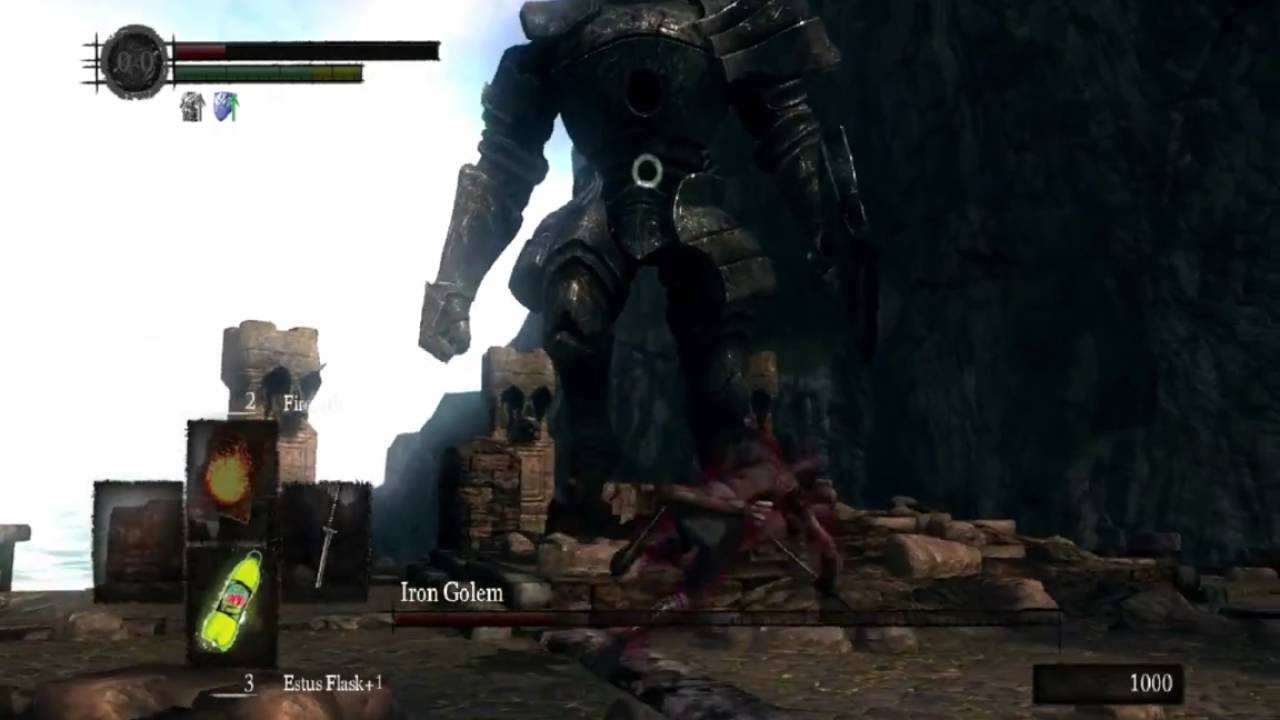 Dark Souls Fighting the Iron Golem YouTube