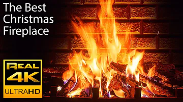 4K Relaxing Fireplace & The Best Instrumental Christmas Music & Crackling Fire Sounds 🔥 UHD 2 Hours