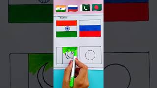 India 🇮🇳 Russia🇷🇺  Pakistan🇵🇰 & Bangladesh 🇧🇩Flag | Flags Drawing | #art #shorts #short #satisfying screenshot 1