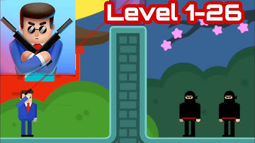 Mr Bullet - Spy Puzzles - Level 1-26 - android iOS Gameplay