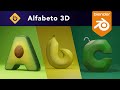 Alfabeto 3D - 36 days of type -  Alphabet A Z