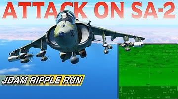 AV-8B Harrier JDAM Ripple Run on SA-2 | DCS World Multiplayer Combat