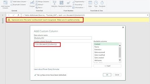 Power Query Expression Error