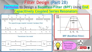 Filter Design #28. How to Design Capacitively End-Coupled Half-Wavelength Resonator Bandpass Filter. Chapter08 S Capacitvely Coupled Series Resonator Bandpass Filter