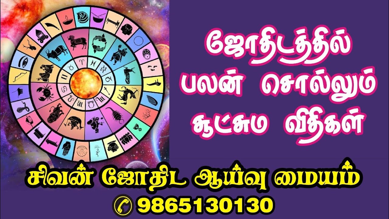 ஜோதிடத்தில் பலன் சொல்லும் சூட்சும விதிகள்.9865130130