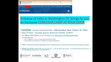 Embassy of India in Washington DC CONSULAR CAMP AT YOUR DOOR STEP See Description. SV Lotus Temple